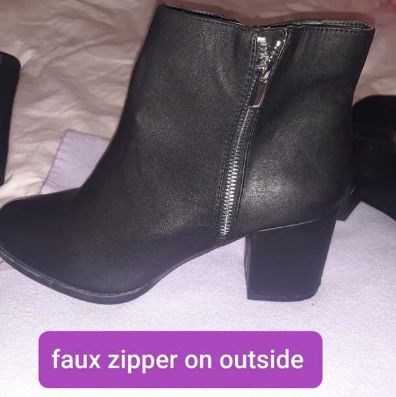 Torrid Faux Leather Faux Zip Booties - Picture 6 of 14